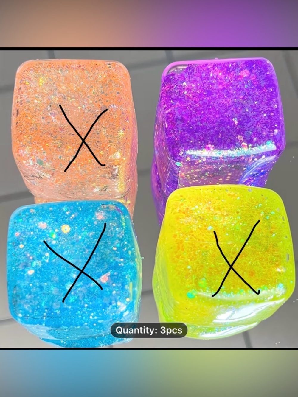 Purple Glitter Cube-